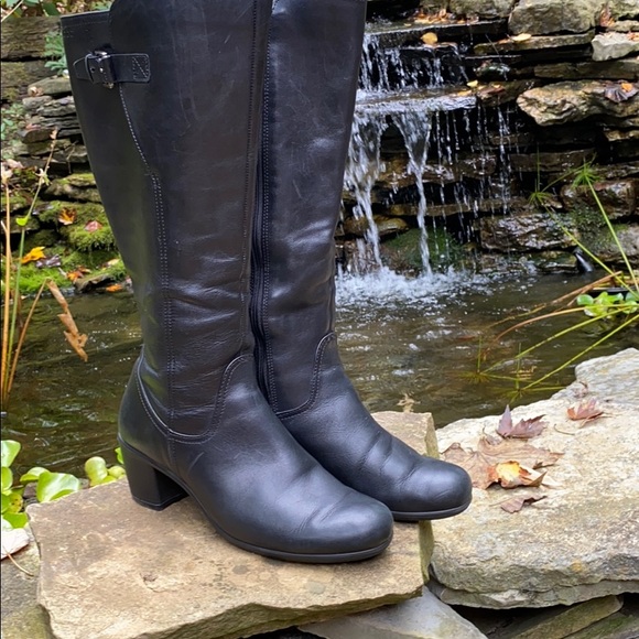 ecco black knee high boots